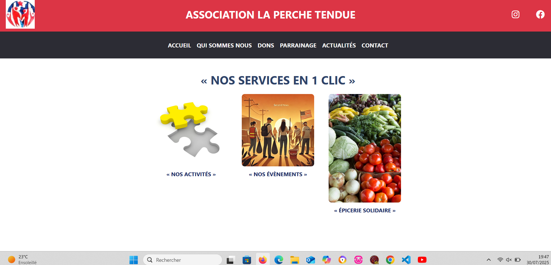 Site de l'association La Perche Tendue